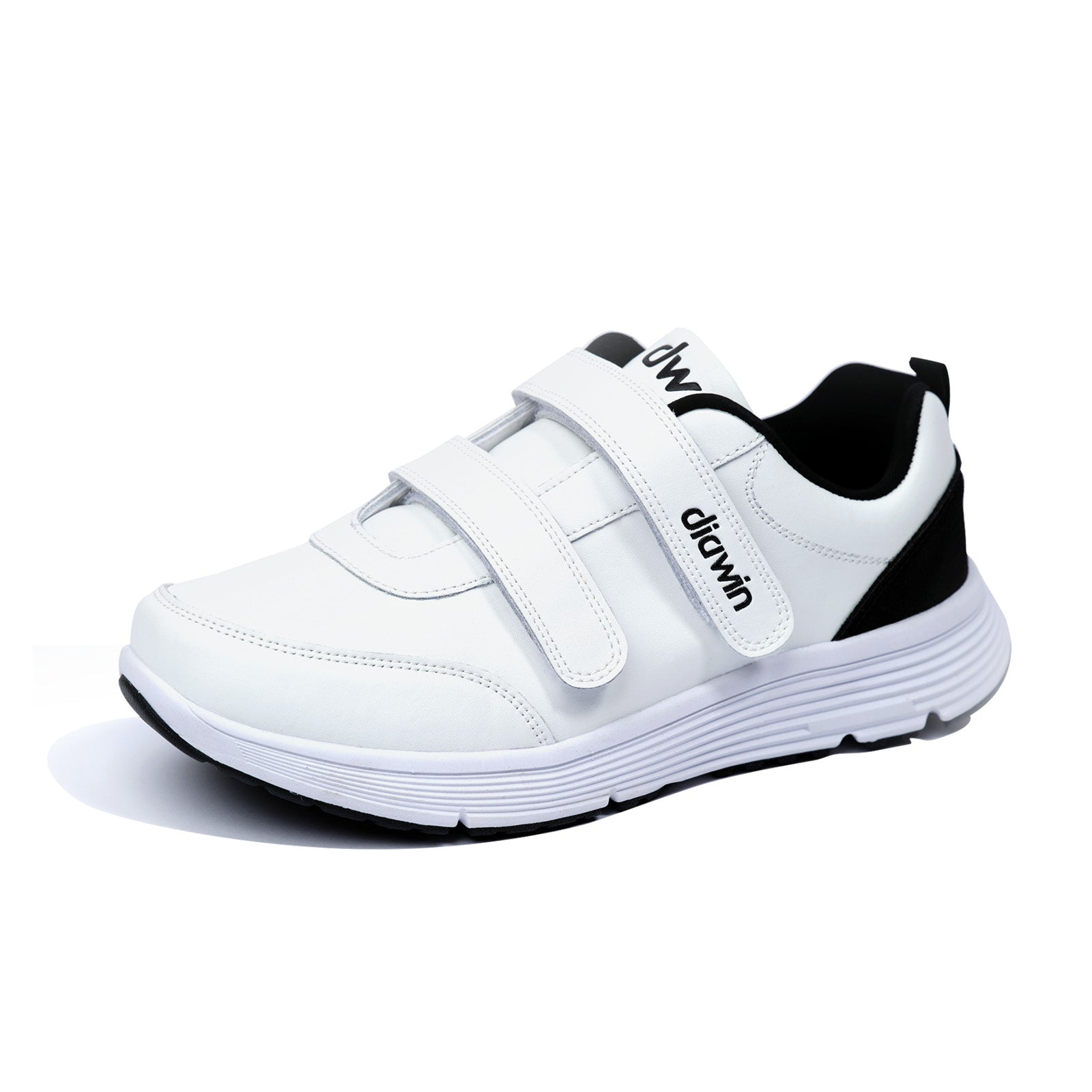 Diawin white diabetic shoes for wide feet with straps for a better fit